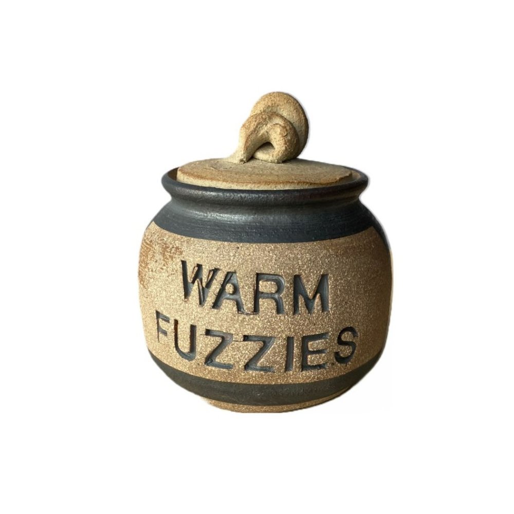 Warm Fuzzies-Art Pottery Ceramic Storage Jar with Ceramic Lid